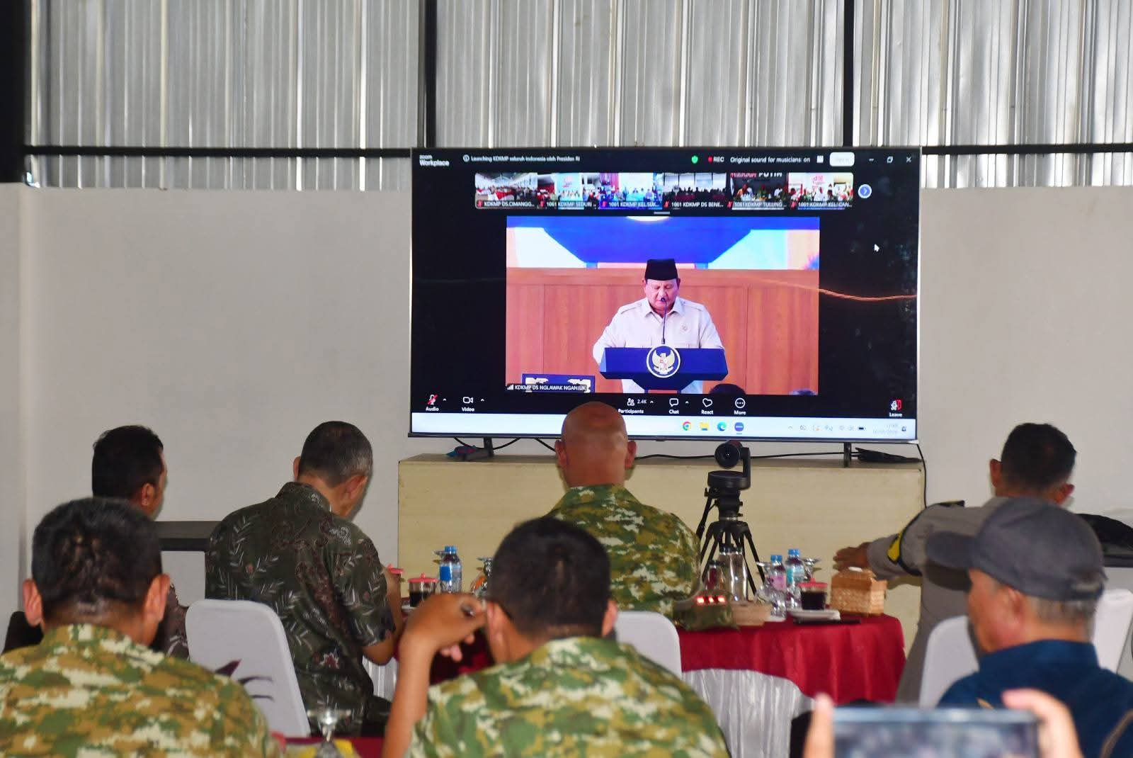 Jajaran Kodim 0622/Kab.Sukabumi Ikuti Launching Program Percepatan Pembentukan KDKMP Oleh Presiden RI