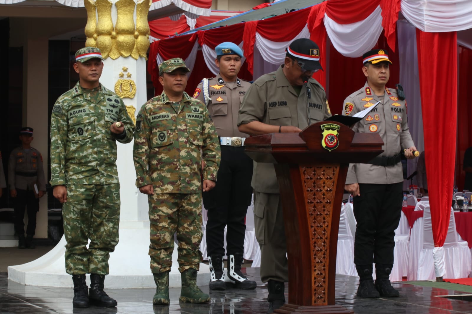 Apel Kebangsaan Bersama Tiga Pilar, Forkopimda Kab. Sukabumi Perkuat Sinergitas Jaga Kamtibmas