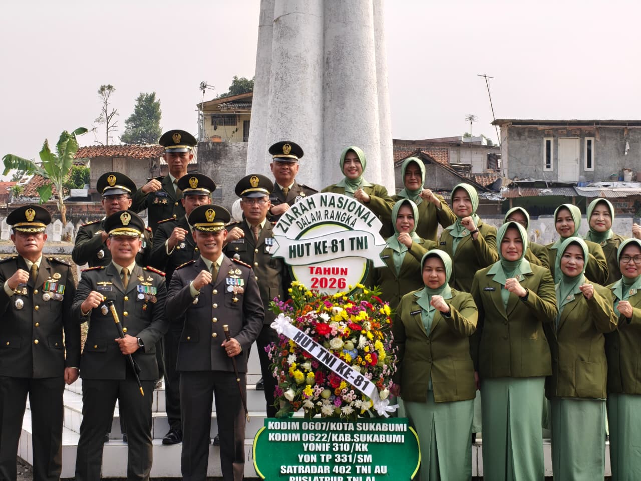 Dandim 0622/Kabupaten Sukabumi Hadiri Ziarah Nasional HUT Ke-81 TNI di TMP Suryakancana