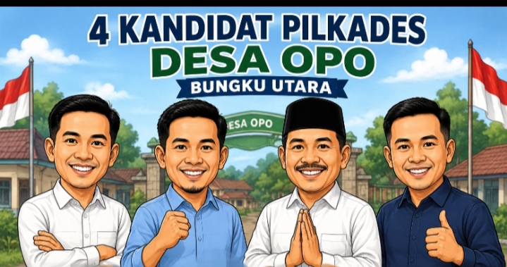 Empat Bakal Calon Ramaikan Pilkades Desa Opo, Warga Sambut Antusias Pesta Demokrasi Desa